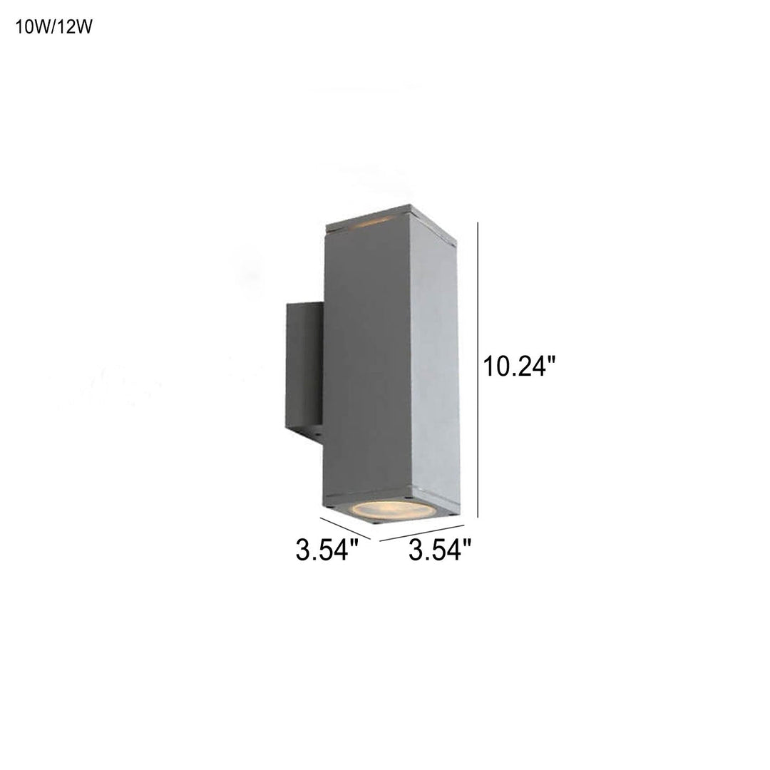 Moderner minimalistischer quadratischer Säulen-LED-leuchtender wetterfester Wandleuchten-Lampe