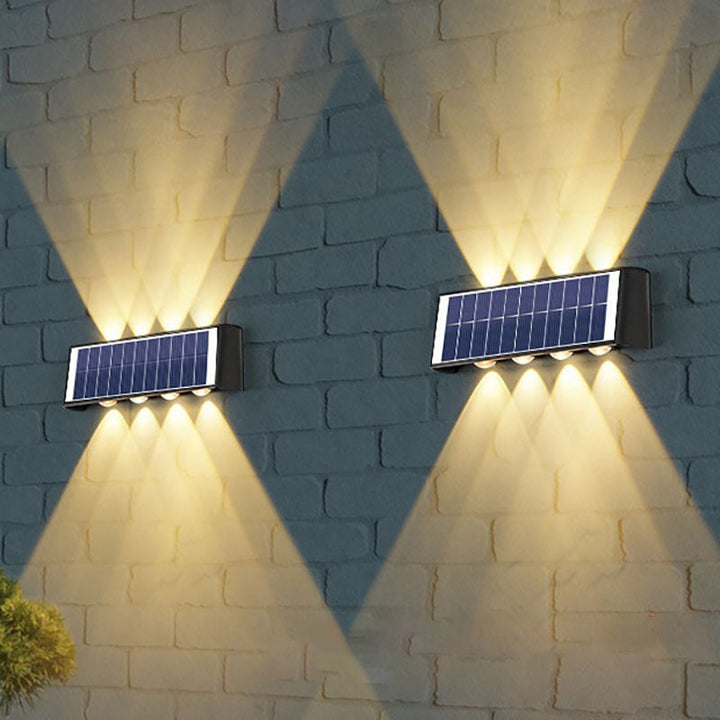 Moderne Einfachheit Solar wasserdichte rechteckige ABS PMMA LED Wandleuchte Lampe für den Außenbereich Terrasse