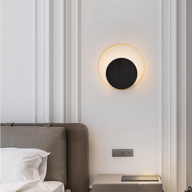 Moderner Minimalistischer Eisen-Kreis-Ring 1-Licht Wandleuchten Lampe für Schlafzimmer