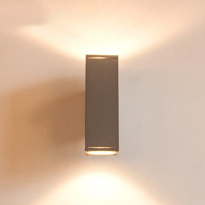 Moderner minimalistischer quadratischer Säulen-LED-leuchtender wetterfester Wandleuchten-Lampe