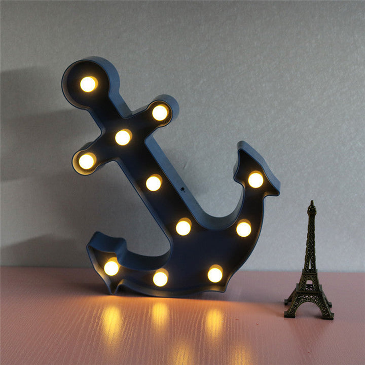 Skandinavische moderne Bootanker ABS Batterie LED Wandleuchte Lampe
