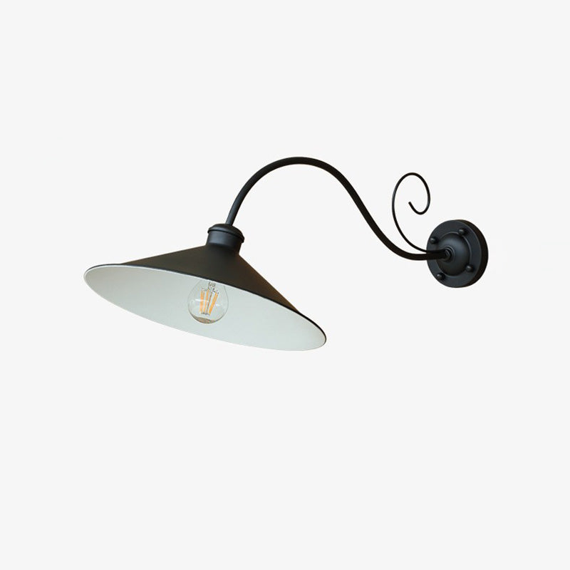 Zeitgenössische Retro Wasserdichte Eisen Runde 1-Licht Wand Sconces Lampe Für Garten