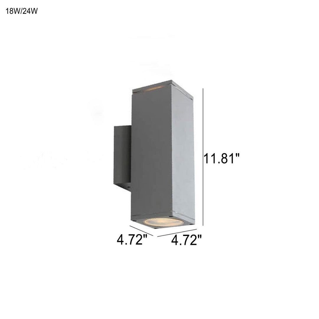 Moderner minimalistischer quadratischer Säulen-LED-leuchtender wetterfester Wandleuchten-Lampe