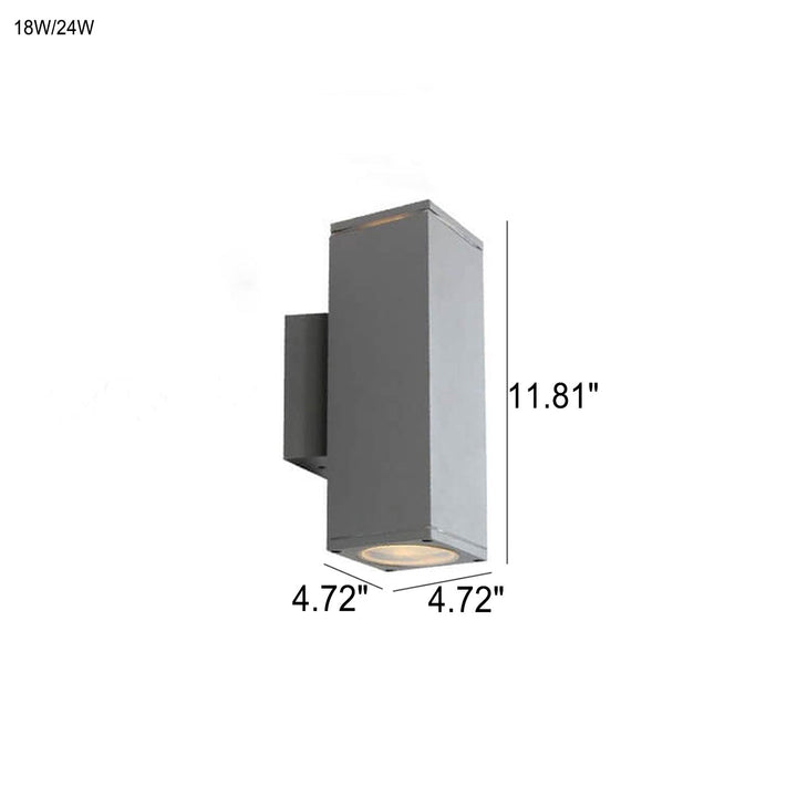 Moderner minimalistischer quadratischer Säulen-LED-leuchtender wetterfester Wandleuchten-Lampe