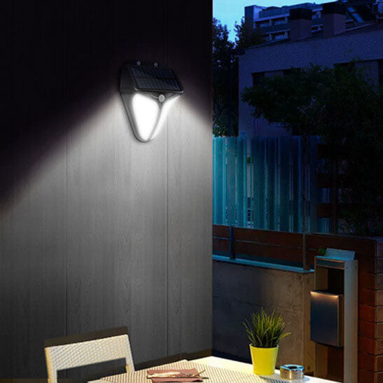 Solar Intelligente Dreieck Außen wasserdichte Körper Sensor Patio LED Wandleuchte
