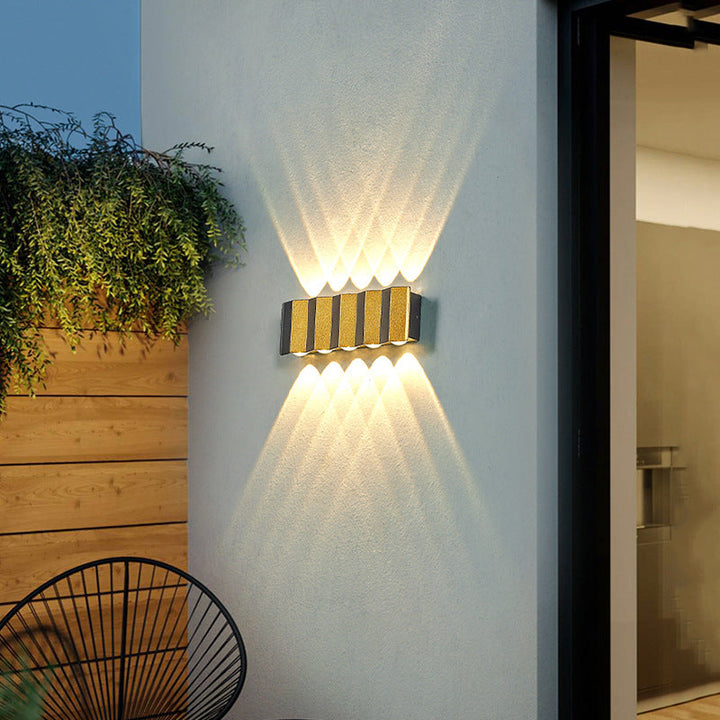Moderne Licht Luxus Gold Aluminium Außen Wasserdicht Terrasse LED Wandlicht Lampe