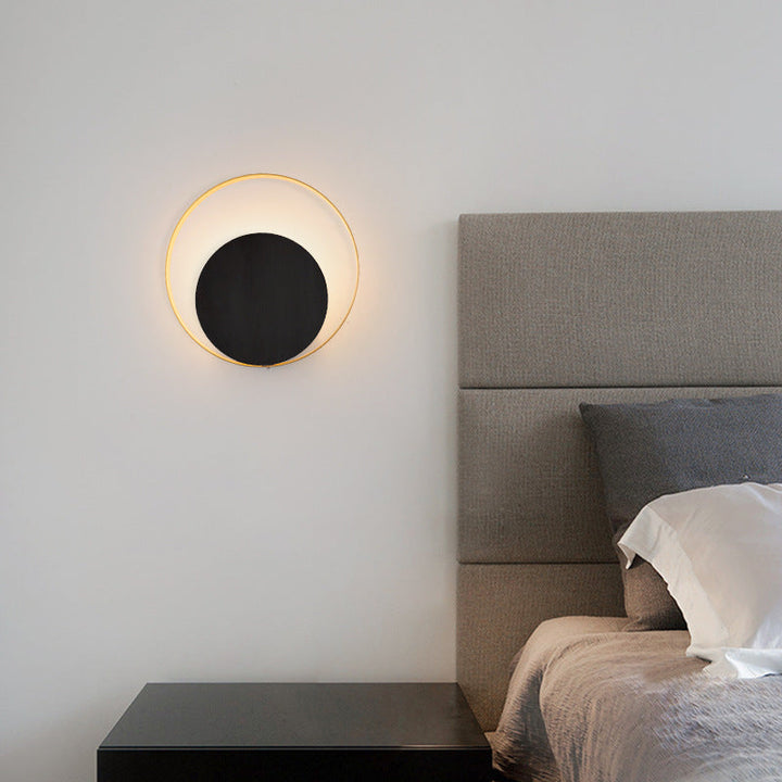 Moderner Minimalistischer Eisen-Kreis-Ring 1-Licht Wandleuchten Lampe für Schlafzimmer
