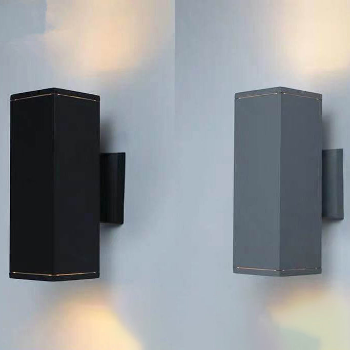 Moderner minimalistischer quadratischer Säulen-LED-leuchtender wetterfester Wandleuchten-Lampe
