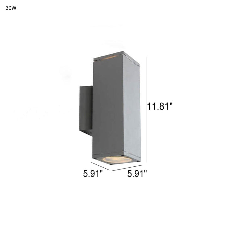 Moderner minimalistischer quadratischer Säulen-LED-leuchtender wetterfester Wandleuchten-Lampe