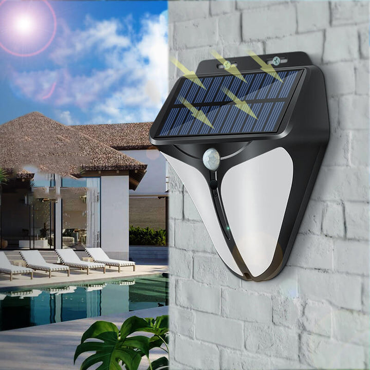 Solar Intelligentes Dreiecks Außen wasserdichter Körper Sensor Patio LED Wandlicht