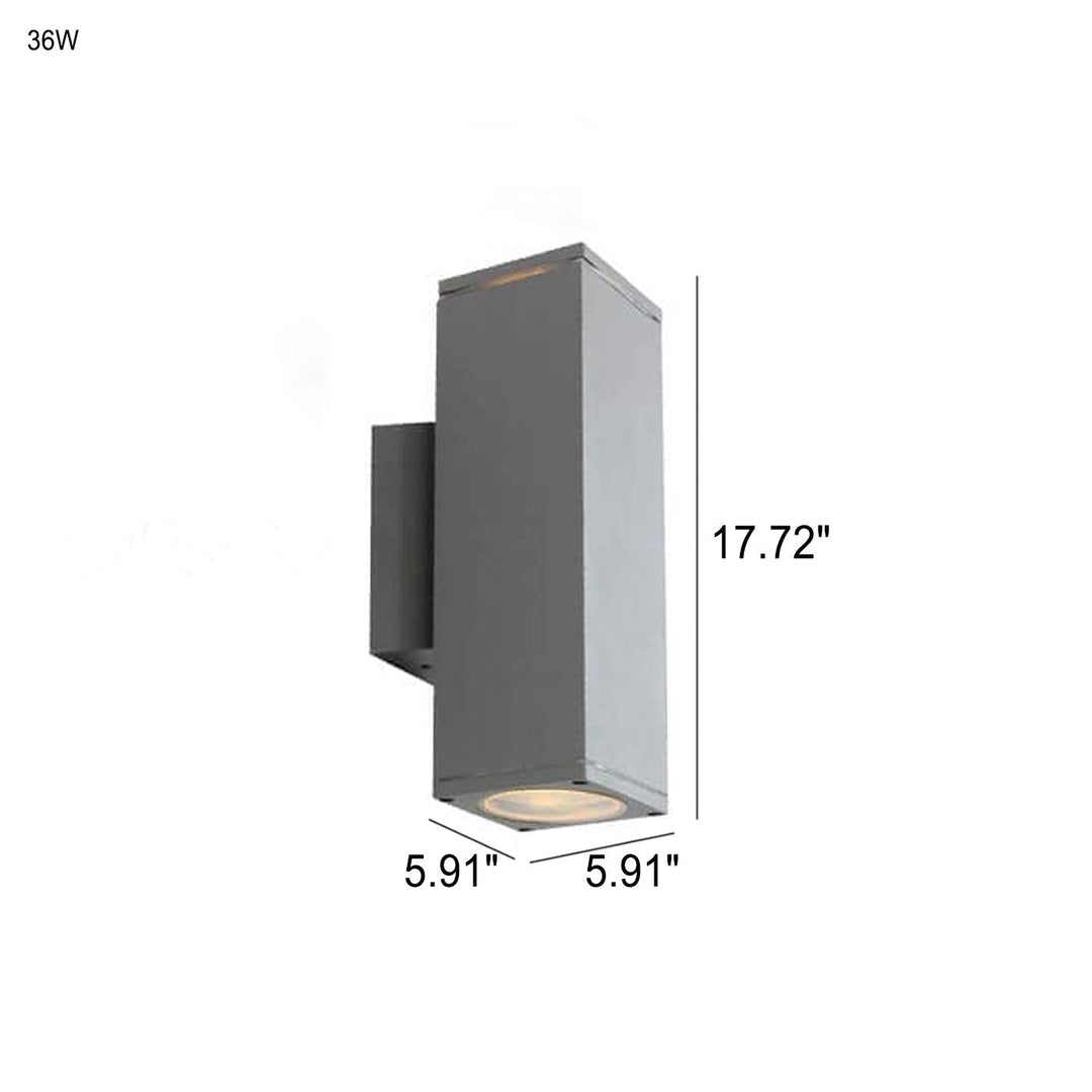 Moderner minimalistischer quadratischer Säulen-LED-leuchtender wetterfester Wandleuchten-Lampe