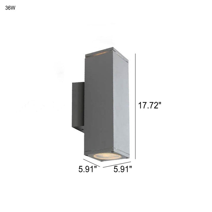 Moderner minimalistischer quadratischer Säulen-LED-leuchtender wetterfester Wandleuchten-Lampe