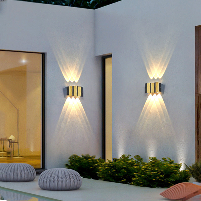 Moderne Licht Luxus Gold Aluminium Außen Wasserdicht Terrasse LED Wandlicht Lampe