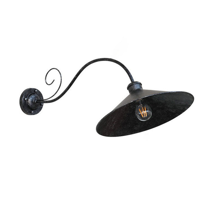 Zeitgenössische Retro Wasserdichte Eisen Runde 1-Licht Wand Sconces Lampe Für Garten