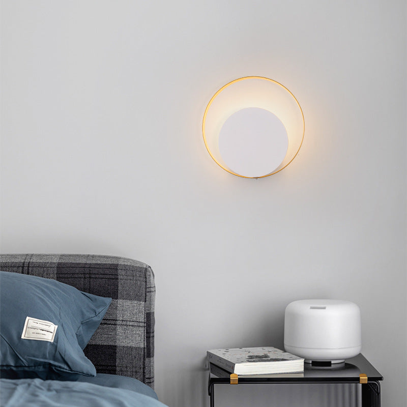 Moderner Minimalistischer Eisen-Kreis-Ring 1-Licht Wandleuchten Lampe für Schlafzimmer
