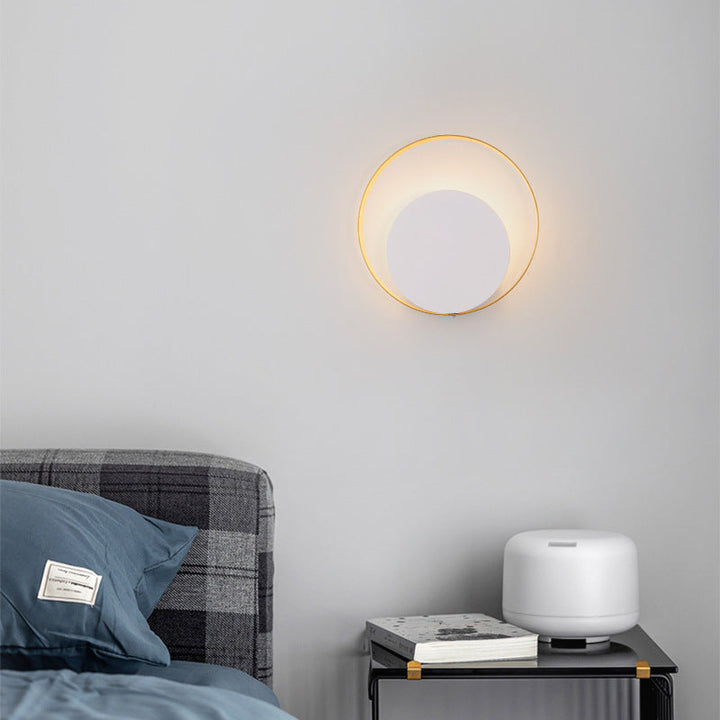 Moderner Minimalistischer Eisen-Kreis-Ring 1-Licht Wandleuchten Lampe für Schlafzimmer