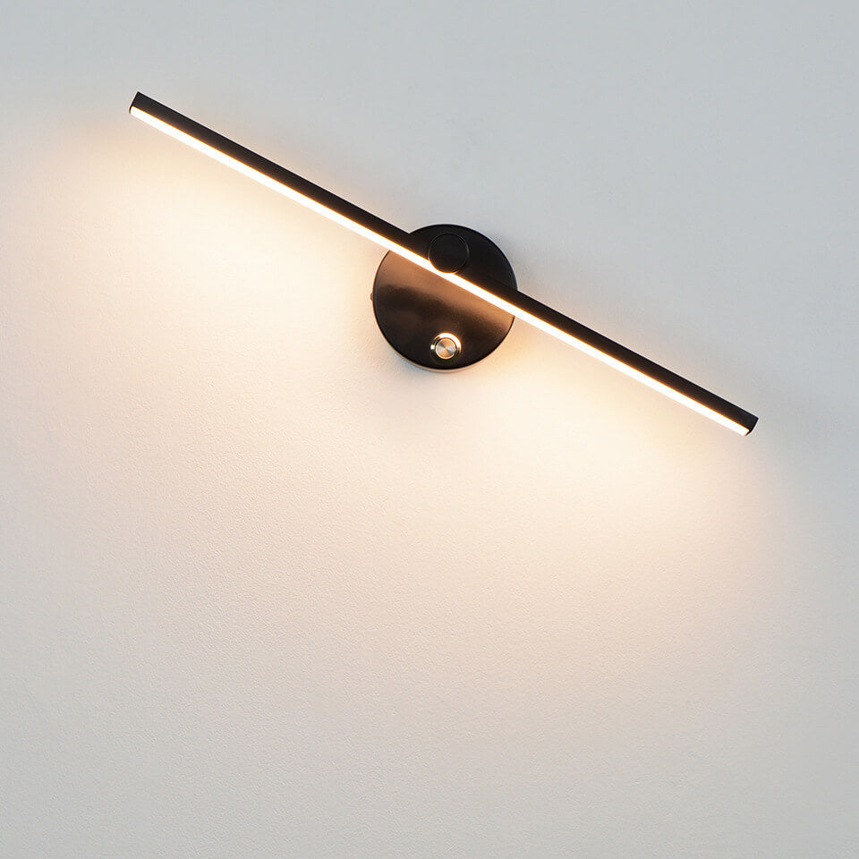 Nordic Minimalist Aluminium Lange Leiste Schalter LED Spiegel Wandlicht Lampe