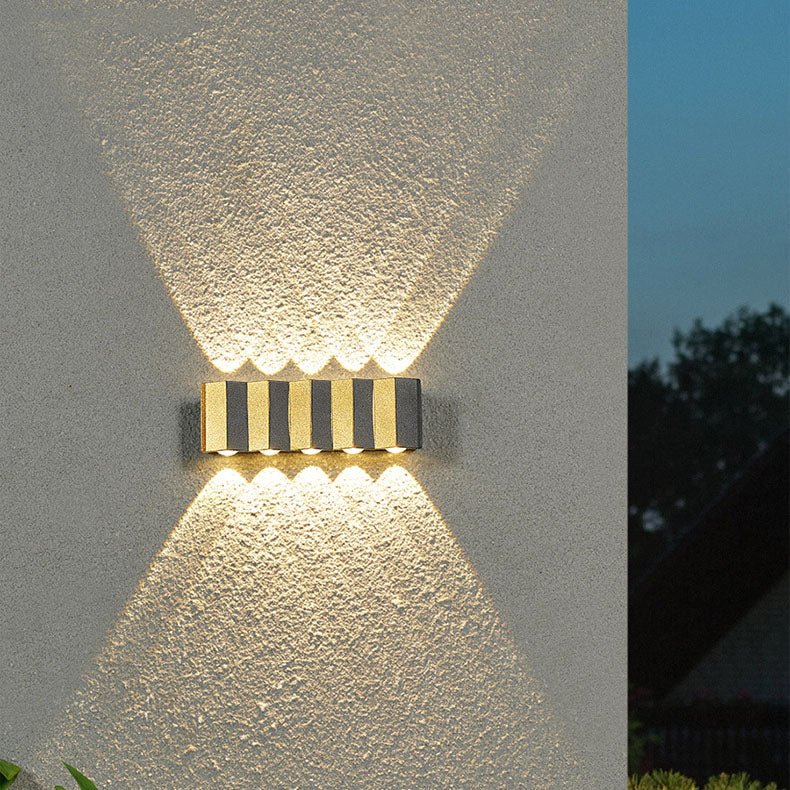 Moderne Licht Luxus Gold Aluminium Außen Wasserdicht Terrasse LED Wandlicht Lampe