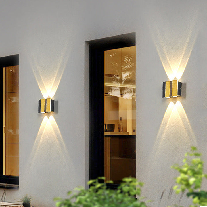 Moderne Licht Luxus Gold Aluminium Außen Wasserdicht Terrasse LED Wandlicht Lampe