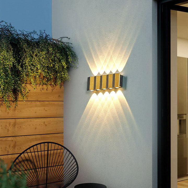 Moderne Licht Luxus Gold Aluminium Außen Wasserdicht Terrasse LED Wandlicht Lampe