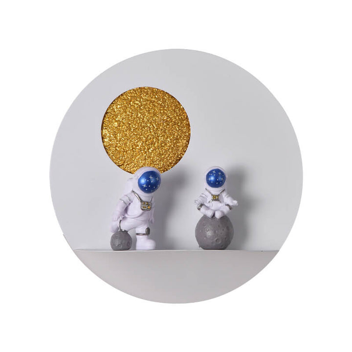 Zeitgenössische kreative Eisenharz runde Astronaut LED Wandlampe für Schlafzimmer