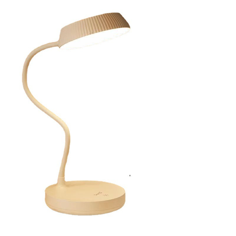 Nordische minimalistische runde LED-Touch-Schreibtischlampe mit Augenschutz und USB-Anschluss