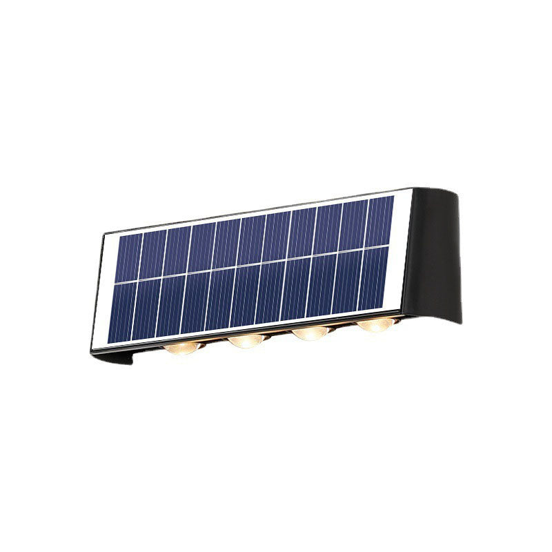 Moderne Einfachheit Solar wasserdichte rechteckige ABS PMMA LED Wandleuchte Lampe für den Außenbereich Terrasse