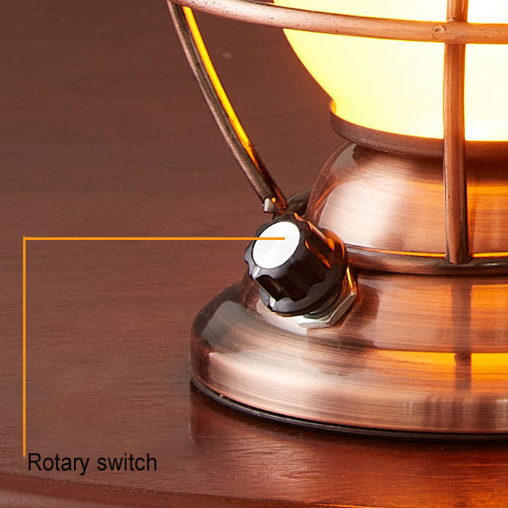 Traditionelles Bauernhaus Wasserdichte Wiederaufladbare Eisen Acryl Zylinder LED Tischlampe Für Unterhaltungsraum