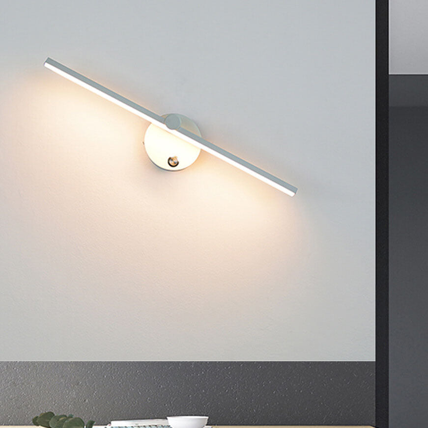 Nordic Minimalist Aluminium Lange Leiste Schalter LED Spiegel Wandlicht Lampe