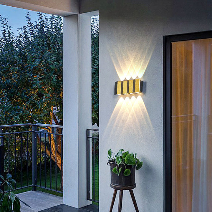 Moderne Licht Luxus Gold Aluminium Außen Wasserdicht Terrasse LED Wandlicht Lampe