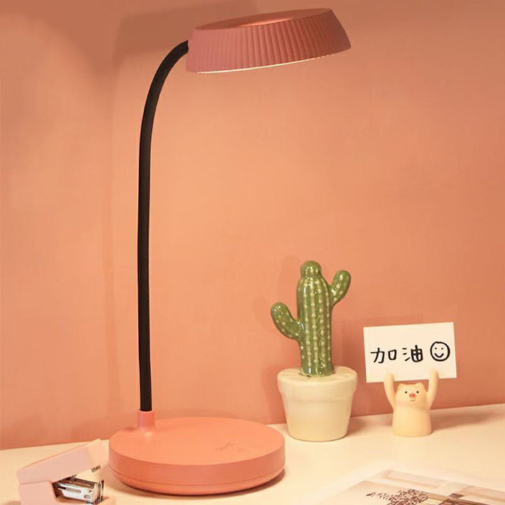 Nordische minimalistische runde LED-Touch-Schreibtischlampe mit Augenschutz und USB-Anschluss