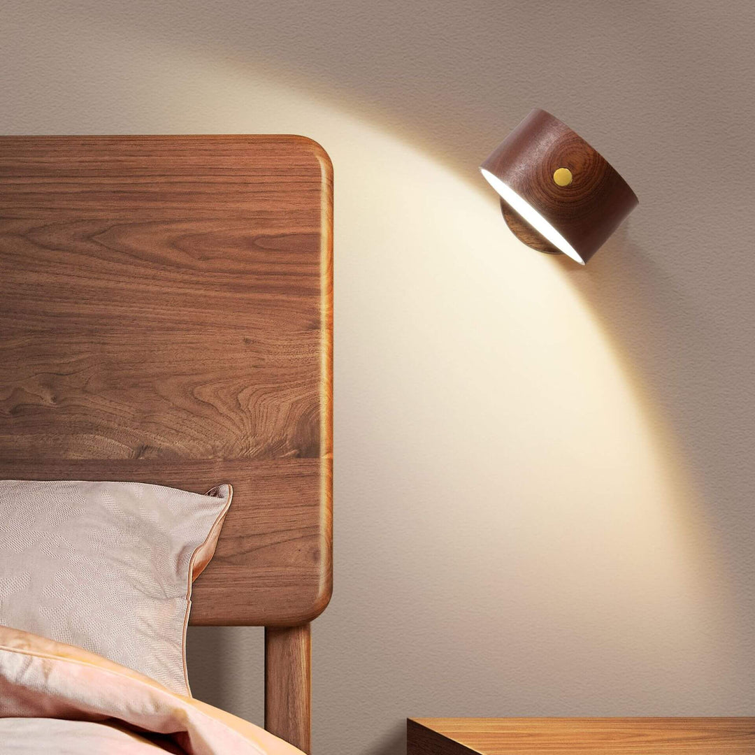 Einfache Holz USB wiederaufladbare Touch-Magnet LED Nachtlicht Wand sconces Lampe