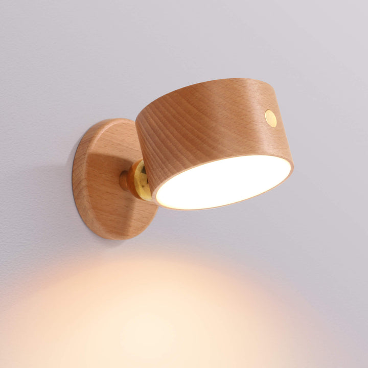 Einfache Holz USB wiederaufladbare Touch-Magnet LED Nachtlicht Wand sconces Lampe