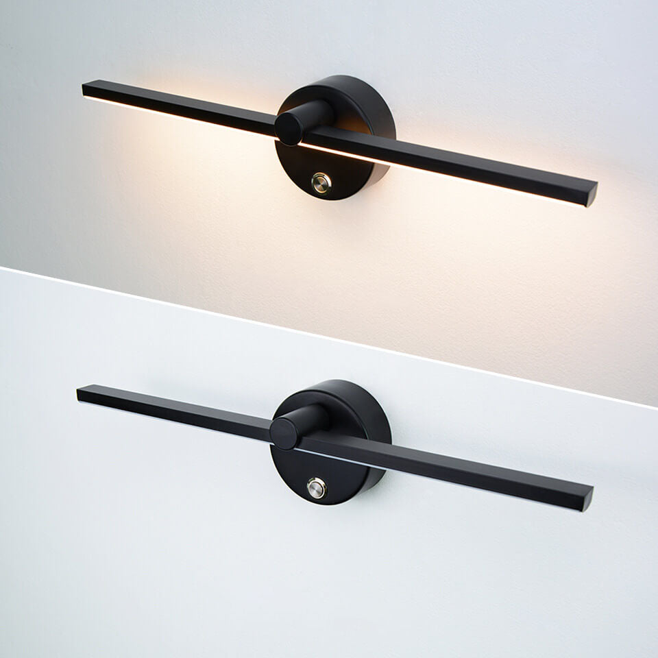 Nordic Minimalist Aluminium Lange Leiste Schalter LED Spiegel Wandlicht Lampe