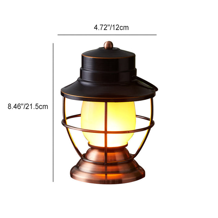 Traditionelles Bauernhaus Wasserdichte Wiederaufladbare Eisen Acryl Zylinder LED Tischlampe Für Unterhaltungsraum