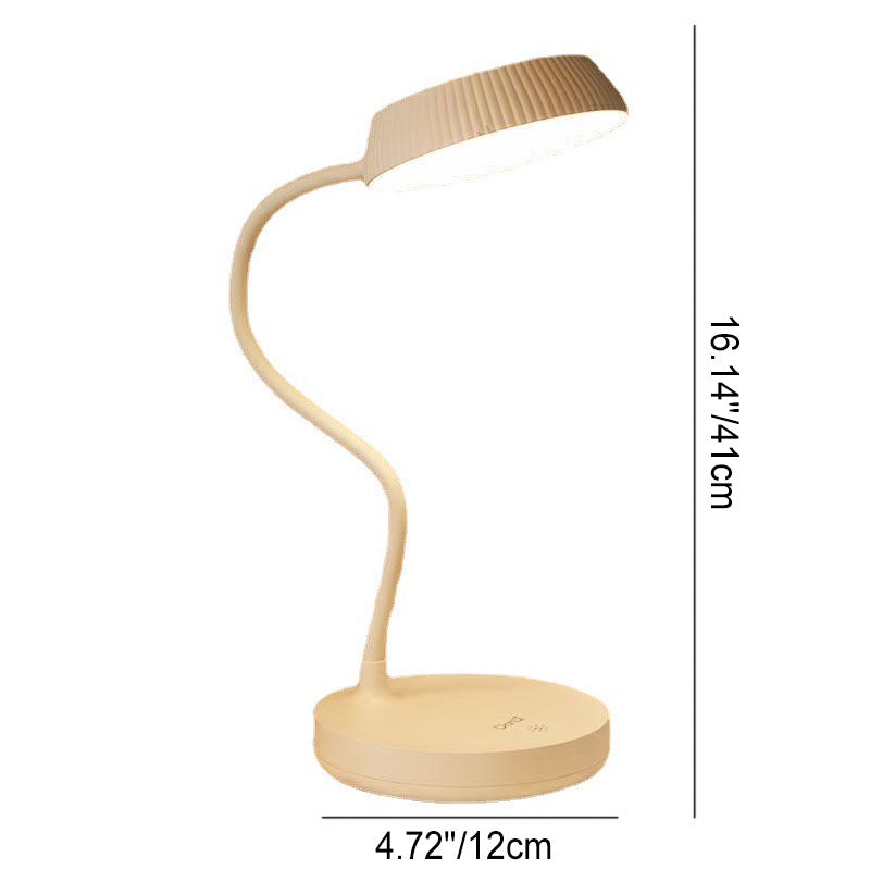 Nordische minimalistische runde LED-Touch-Schreibtischlampe mit Augenschutz und USB-Anschluss