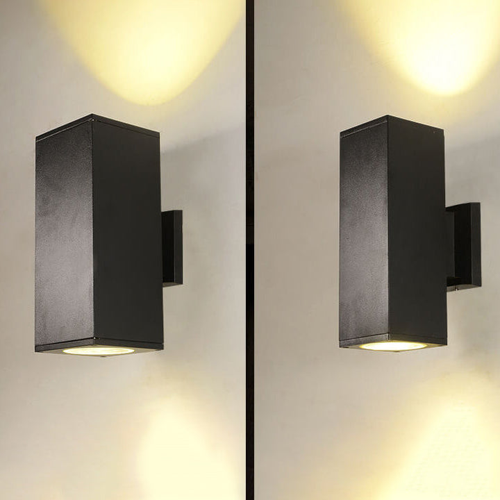 Moderner minimalistischer quadratischer Säulen-LED-leuchtender wetterfester Wandleuchten-Lampe