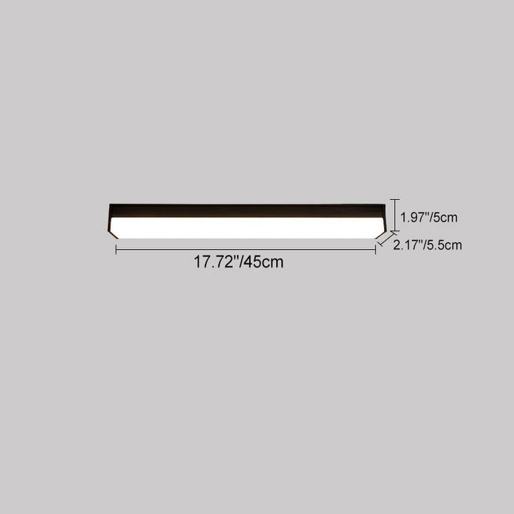 Moderner minimalistischer langer rechteckiger Aluminium-PC-LED-Einbau-Deckenleuchte für Außenpatio