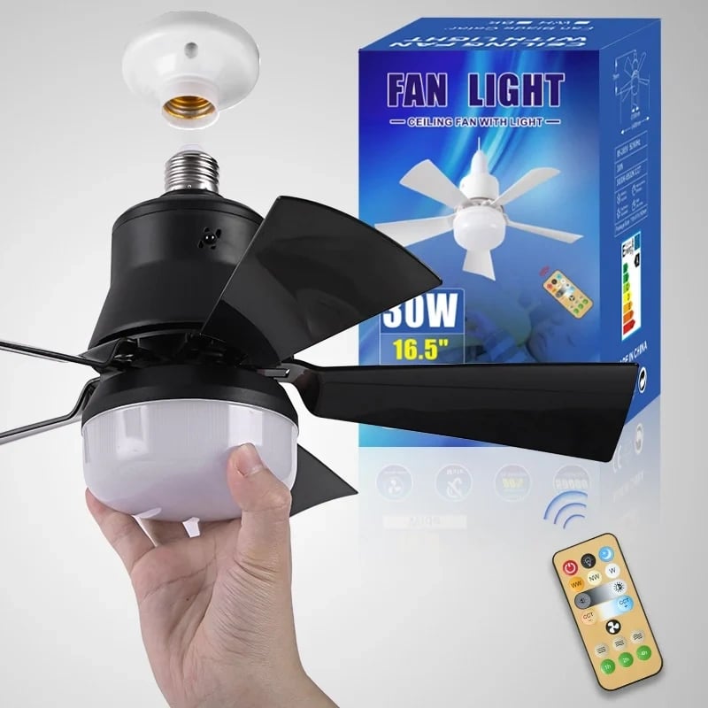 2-IN-1 TRAGBARER DECKENVENTILATOR & LICHT mit Fernbedienung