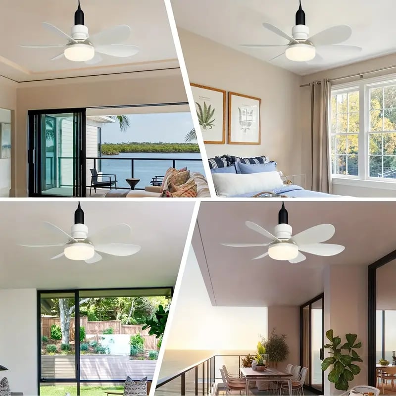 2-IN-1 TRAGBARER DECKENVENTILATOR & LICHT mit Fernbedienung