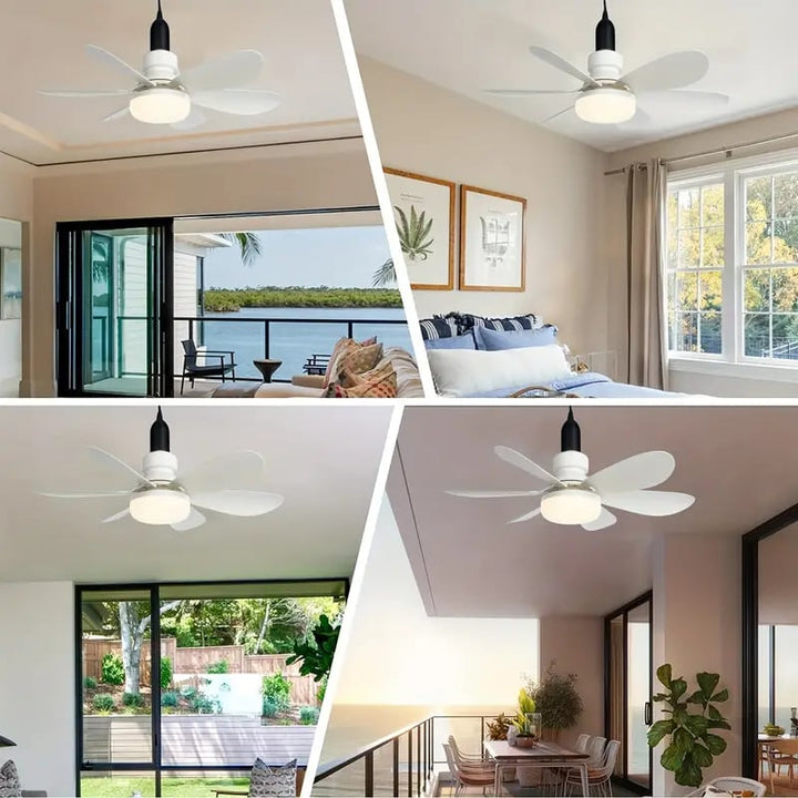 2-IN-1 TRAGBARER DECKENVENTILATOR & LICHT mit Fernbedienung