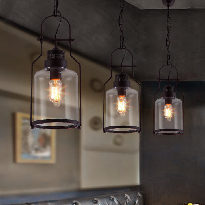 Vintage-inspirierte Glas-Hängelampe