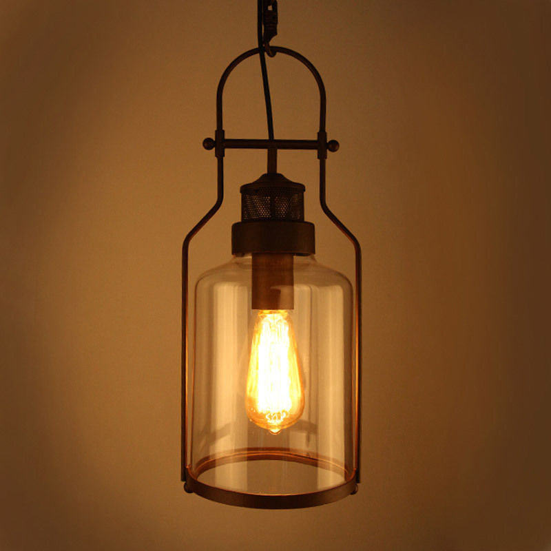 Vintage-inspirierte Glas-Hängelampe
