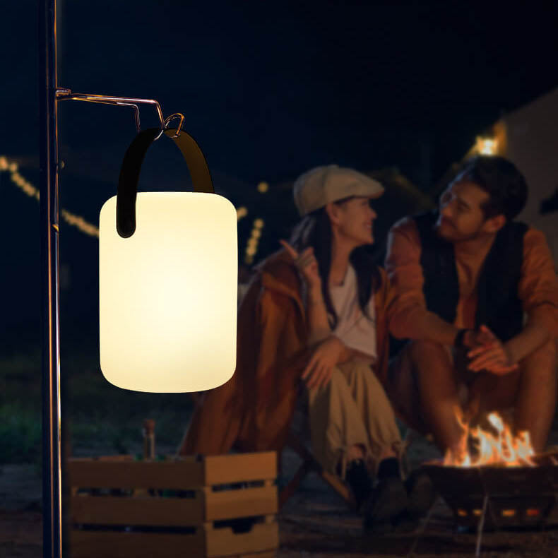Moderne Einfachheit Kunststoff Runde Square Hand LED Tischlampe Für Outdoor Patio