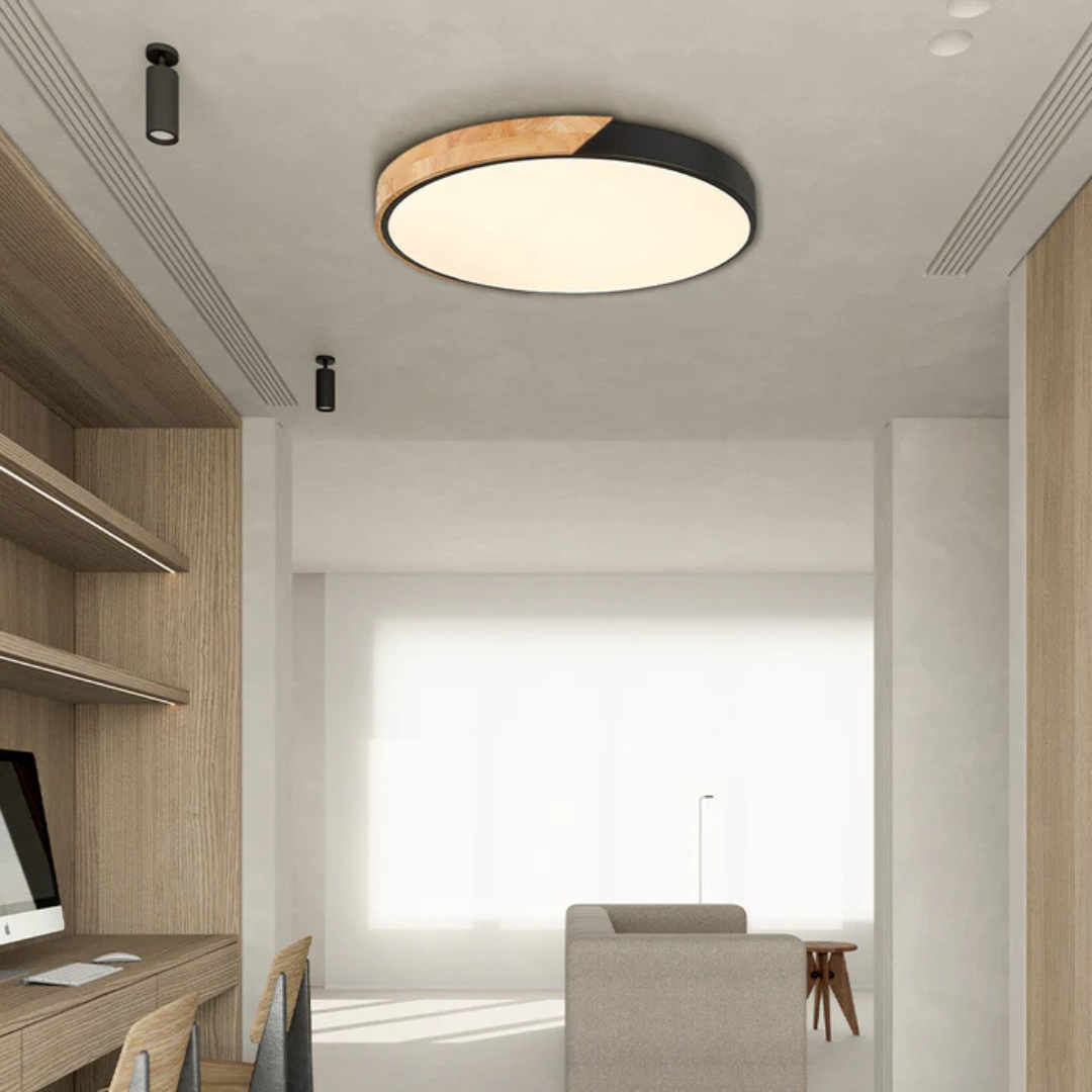 Skandinavische Holz-LED-Deckenleuchte
