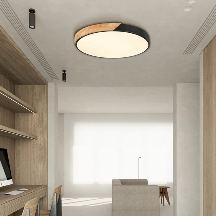Skandinavische Holz-LED-Deckenleuchte