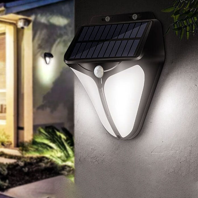 Solar Intelligentes Dreiecks Außen wasserdichter Körper Sensor Patio LED Wandlicht