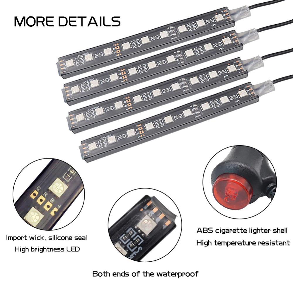 Auto RGB LED Streifenlicht Drahtlose Fernbedienung und Sprachsteuerung