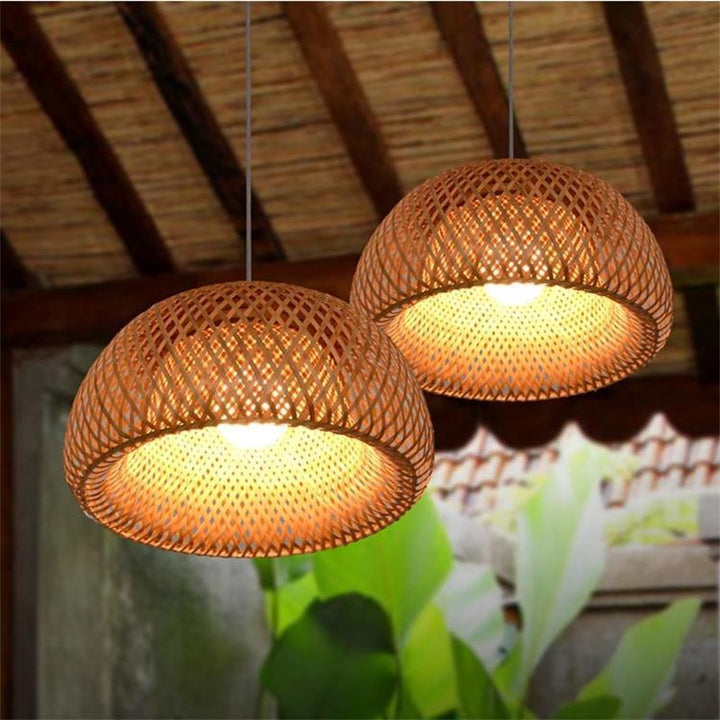 Geflochtene Rattan-Deckenleuchte
