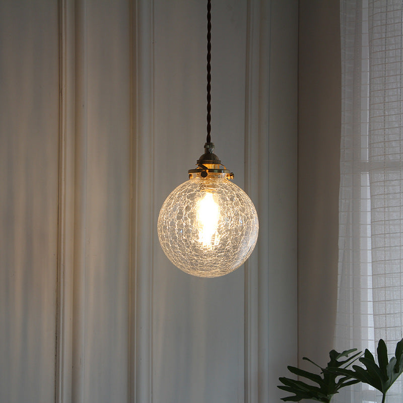 Vintage Glas Globus Pendelleuchte
